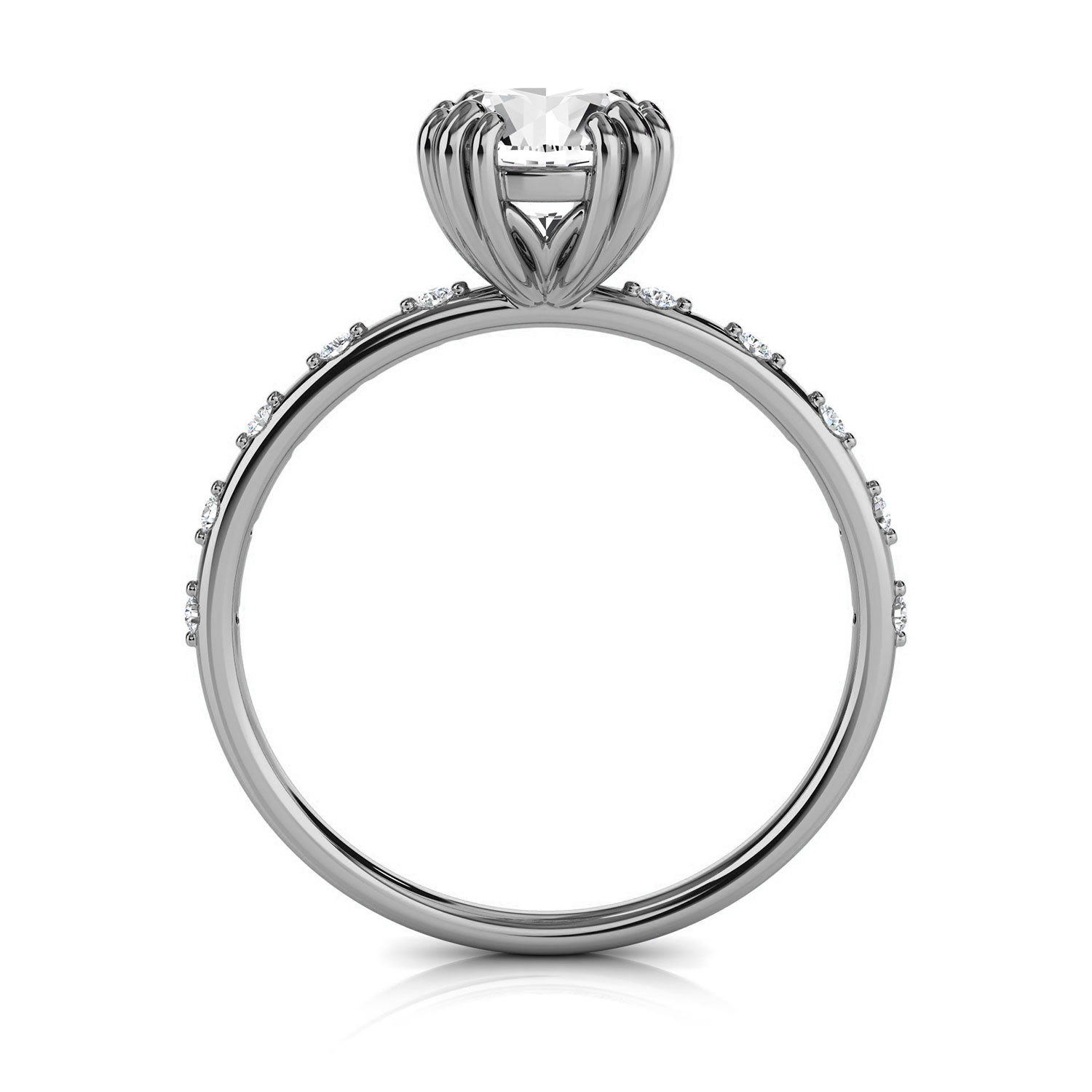 14K White Gold Norin Petite Earthy Organic Lab Grown Diamond Ring (1/25 ct. tw)